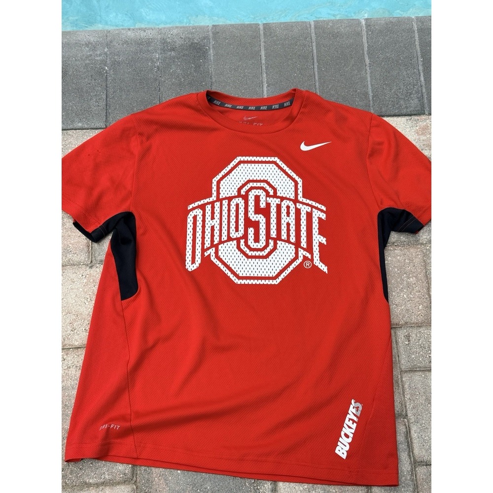 Ohio State Buckeyes Nike Dry Fit Size L Red Men's Short Sleeve Shirt